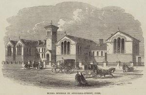 Escuelas modelo en Anglesea-Street, Cork (grabado)