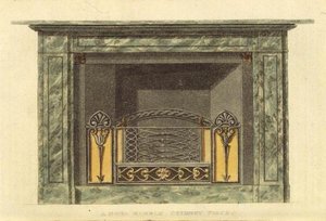 Chimenea de Mármol Mona, de la Repositorio de Artes de Ackermann, Vol II, 2, Placa 20 de English School