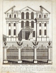 Monmouth House, Soho Square, publicado por N. Smith, Gt Mays Buildings, 11 de enero de 1791 de English School