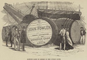 Toneles Monstruosos de Jerez en los Muelles de Londres de English School