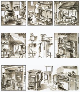 Montaje de imágenes de hornos y cocinas de English School