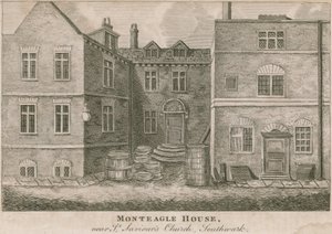 Casa Monteagle, cerca de la Iglesia de San Salvador, Southwark, Londres de English School