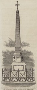 Monumento en Carmarthen a los oficiales y soldados de los Royal Welch Fusiliers que cayeron en la Guerra de Crimea de English School