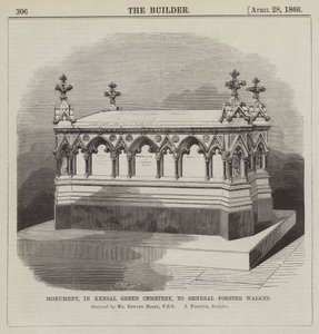 Monumento en el Cementerio Kensal Green, al General Forster Walker (grabado)