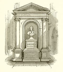 Monumento de Dryden en la Abadía de Westminster de English School