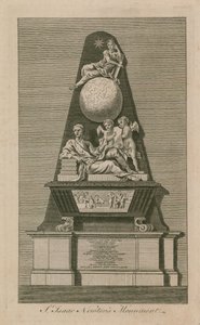 Monumento de Sir Isaac Newton en la Abadía de Westminster de English School