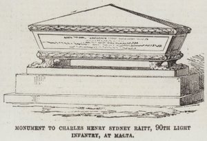 Monumento a Charles Henry Sydney Raitt, 90º Infantería Ligera, en Malta de English School