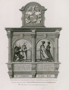 Monumento a Sir Andrew Judd, Sheriff y Alcalde, en St Helens Bishopsgate, Londres de English School