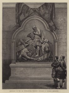 Monumento a los Highlanders 42º, recientemente inaugurado en la Catedral de Dunkeld (grabado) de English School