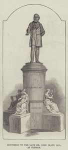 Monumento al difunto Sr. John Platt, MP, en Oldham (grabado) de English School