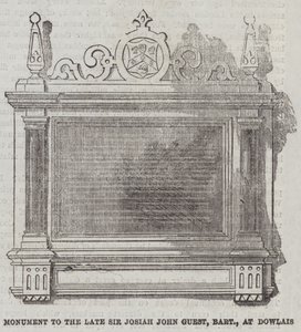 Monumento al difunto Sir Josiah John Guest, baronet, en Dowlais de English School