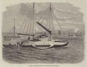 Estación telegráfica flotante y refugio marítimo de Moody (grabado) de English School