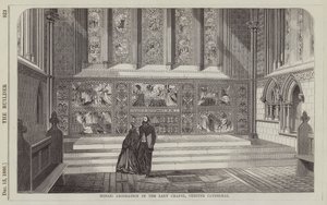 Decoración Mosaica en la Capilla de la Virgen, Catedral de Chester (grabado) de English School