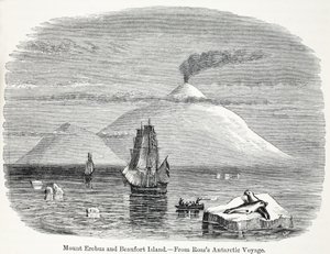 Monte Erebus e Isla Beaufort del viaje antártico de Ross de English School