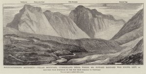 Accidentes de montañismo, montaña Pilar, colinas de Cumberland, donde se encontró al Sr. Edward Barnard de English School