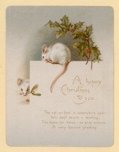 Ratón, tarjeta de Navidad de English School