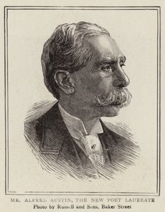 Alfred Austin, el nuevo poeta laureado (grabado) de English School