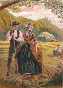 El Sr. Burchell y Sophia en el campo de heno de English School