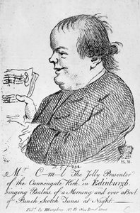 El Sr. C-m-l el alegre presentador de la Canongate Kirk en Edimburgo, c.1781 (grabado) de English School