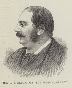 Sr. C I Elton, MP por West Somerset (grabado) de English School