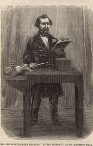 El Sr. Charles Dickens leyendo Little Dombey en el Salón de St Martin de English School