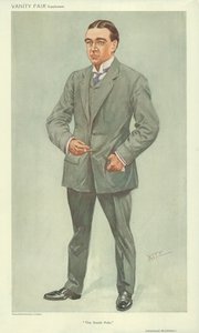 Mr Ernest Shackleton, El Polo Sur, 6 de octubre de 1909, caricatura de Vanity Fair