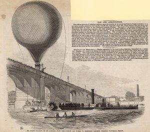 El globo del Sr. Gale en su paso desde las London Gas Works hasta Cremorne Gardens