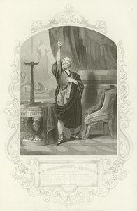 Sr. George Bennett como Apemantus, La gracia de Apemantus, Timón de Atenas, Acto I, escena ii de English School