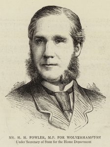 Sr. H H Fowler, Diputado por Wolverhampton (grabado) de English School