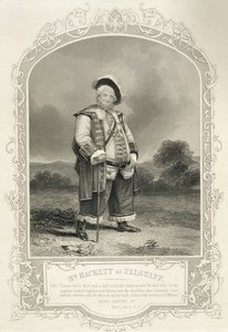 El Sr. Hackett como Falstaff, en Enrique IV (Parte 1) Acto IV Escena 3, por William Shakespeare (1564-1616) de English School