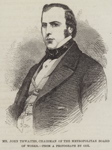 Sr. John Thwaites, Presidente de la Junta Metropolitana de Obras (grabado) de English School