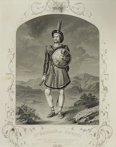 El Sr. Macready como Macbeth, Acto I Escena 3, en la obra de William Shakespeare (1564-1616) de English School