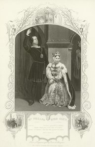 Sr. Phelps como Hamlet y Srta. Glyn como Reina, Hamlet, Acto III, escena IV de English School