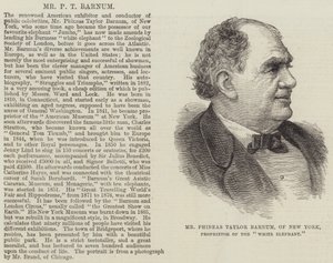 Sr. Phineas Taylor Barnum, de Nueva York, propietario del "Elefante Blanco" de English School