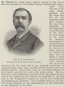 El Sr. R M Beachcroft, concejal del Consejo del Condado de Londres (grabado) de English School