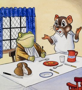 El Sr. Sapo esperando su comida de English School