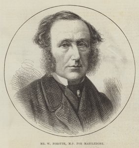 Sr. W Forsyth, MP por Marylebone (grabado) de English School