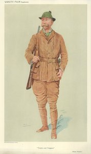 Mr Walter Winans, Pistas y disparadores, 9 de junio de 1909, caricatura de Vanity Fair de English School