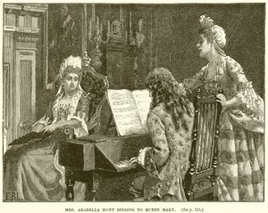 La Sra. Arabella Hunt cantando a la Reina María de English School