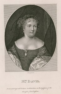 La Sra. Davis, de un cuadro original en miniatura en posesión del Marqués de Buckingham de English School