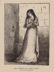 La Sra. Siddons como "Jane Shore" (grabado) de English School