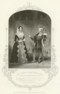 Sra. Ternan y Sr. Lewis Ball como la Condesa Rousillon y su bufón, Todo bien si acaba bien, Acto I, escena iii de English School