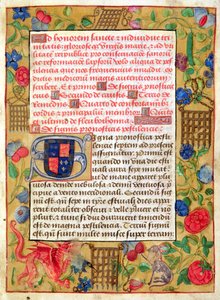 Ms 261 fol.1r Página de una Colección de Tratados sobre la Peste en latín e inglés, c.1500