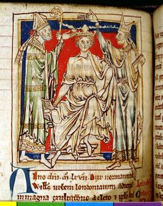 Ms 6712 (A.6.89) fol.123v Guillermo I (1028-87) el Conquistador, miniatura de Flores Historiarum, por Matthew Paris, 1250-52 de English School