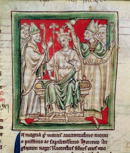 Ms 6712 (A.6.89) fol.141r Ricardo I (1157-99) miniatura de Flores Historiarum, por Matthew Paris, 1250-52 de English School