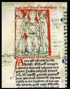 Ms 6712 (A.6.89) fol.247v Eduardo I (1239-1307), miniatura de Flores Historiarum, por Matthew Paris, 1250-52 de English School
