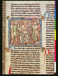 Rey Arturo, miniatura de Flores Historiarum, por Matthew Paris, c.1250-52 de English School