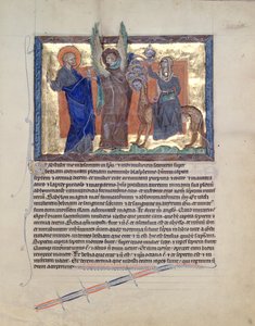 Un ángel guiando a San Juan Evangelista a la Ramera de Babilonia, del Apocalipsis de Gulbenkian, c.1265-70 de English School