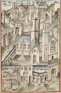 Ms. New Coll 288, f4v. (manuscrito de Chaundler), Vida de William of Wykeham por Thomas Chaundler de English School