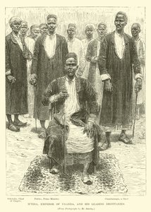 Mtesa, emperador de Uganda, y sus principales dignatarios